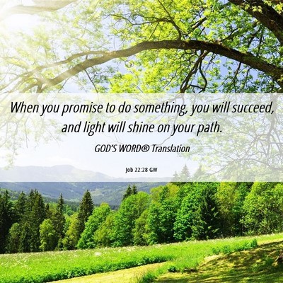 Picture 06 - Job 22:28 GW - When you promise to do something, you will - Bible Verse Picture