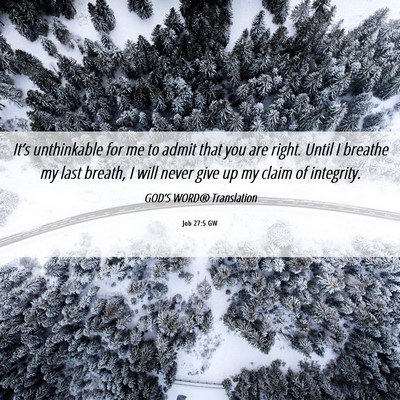 Picture 06 - Job 27:5 GW - It’s unthinkable for me to admit that you are - Bible Verse Picture