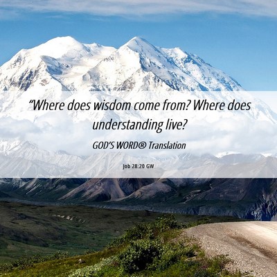 Picture 06 - Job 28:20 GW - “Where does wisdom come from? Where does - Bible Verse Picture