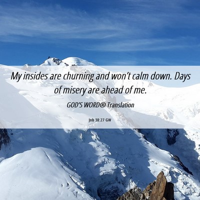 Picture 06 - Job 30:27 GW - My insides are churning and won’t calm down. - Bible Verse Picture