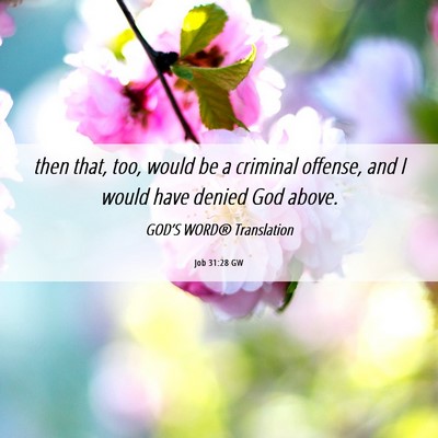 Picture 06 - Job 31:28 GW - then that, too, would be a criminal offense, and - Bible Verse Picture