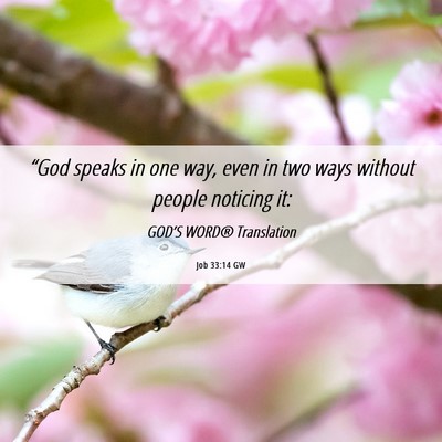 Picture 06 - Job 33:14 GW - “God speaks in one way, even in two ways - Bible Verse Picture