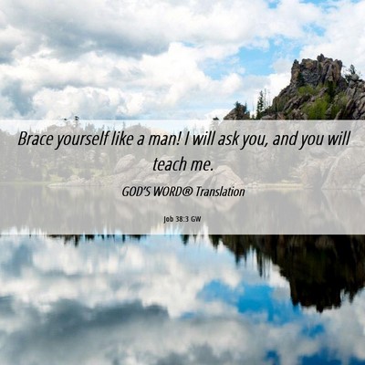 Picture 06 - Job 38:3 GW - Brace yourself like a man! I will ask you, and - Bible Verse Picture