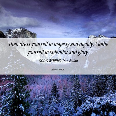 Picture 06 - Job 40:10 GW - Then dress yourself in majesty and dignity. - Bible Verse Picture