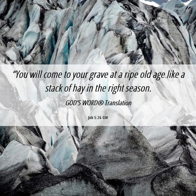 Picture 06 - Job 5:26 GW - “You will come to your grave at a ripe old age - Bible Verse Picture