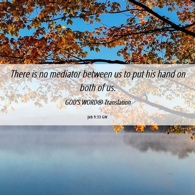 Picture 06 - Job 9:33 GW - There is no mediator between us to put his hand - Bible Verse Picture