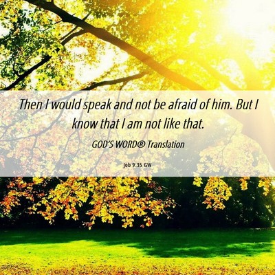 Picture 06 - Job 9:35 GW - Then I would speak and not be afraid of him. But - Bible Verse Picture