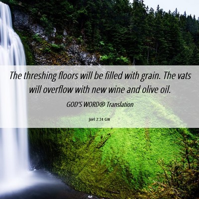 Picture 06 - Joel 2:24 GW - The threshing floors will be filled with grain. - Bible Verse Picture