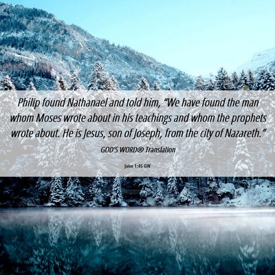 Picture 06 - John 1:45 GW - Philip found Nathanael and told him, “We have - Bible Verse Picture