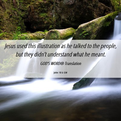Picture 06 - John 10:6 GW - Jesus used this illustration as he talked to the - Bible Verse Picture