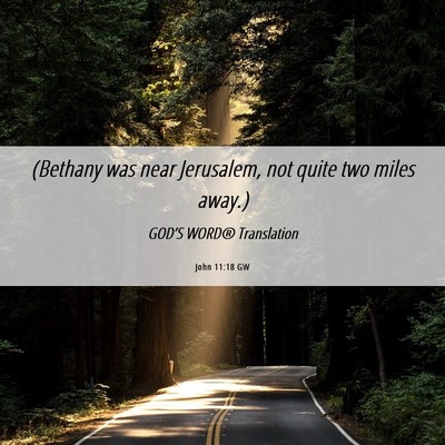 Picture 06 - John 11:18 GW - (Bethany was near Jerusalem, not quite two miles - Bible Verse Picture