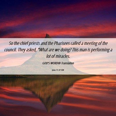 Picture 06 - John 11:47 GW - So the chief priests and the Pharisees called a - Bible Verse Picture