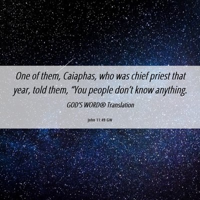 Picture 06 - John 11:49 GW - One of them, Caiaphas, who was chief priest that - Bible Verse Picture