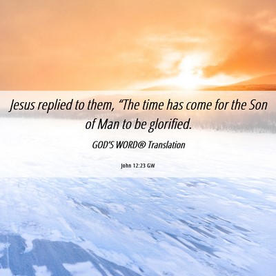 Picture 06 - John 12:23 GW - Jesus replied to them, “The time has come for - Bible Verse Picture