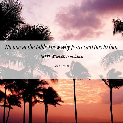 Picture 06 - John 13:28 GW - No one at the table knew why Jesus said this to - Bible Verse Picture