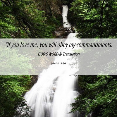 Picture 06 - John 14:15 GW - “If you love me, you will obey my - Bible Verse Picture
