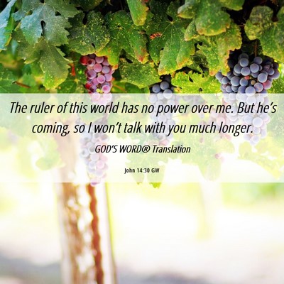 Picture 06 - John 14:30 GW - The ruler of this world has no power over me. But - Bible Verse Picture