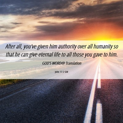 Picture 06 - John 17:2 GW - After all, you’ve given him authority over all - Bible Verse Picture