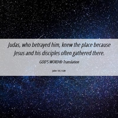 Picture 06 - John 18:2 GW - Judas, who betrayed him, knew the place because - Bible Verse Picture