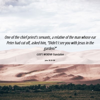 Picture 06 - John 18:26 GW - One of the chief priest’s servants, a relative - Bible Verse Picture