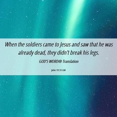 Picture 06 - John 19:33 GW - When the soldiers came to Jesus and saw that he - Bible Verse Picture