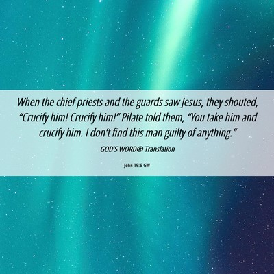Picture 06 - John 19:6 GW - When the chief priests and the guards saw Jesus, - Bible Verse Picture