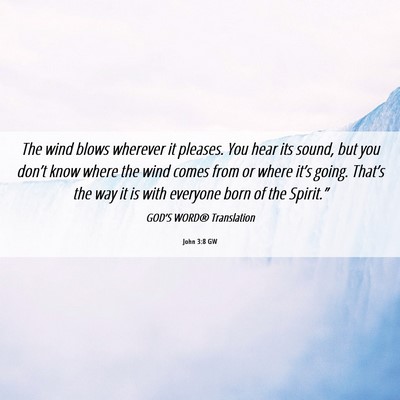 Picture 06 - John 3:8 GW - The wind blows wherever it pleases. You hear its - Bible Verse Picture