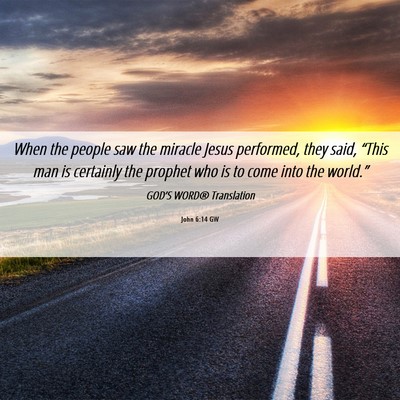 Picture 06 - John 6:14 GW - When the people saw the miracle Jesus performed, - Bible Verse Picture