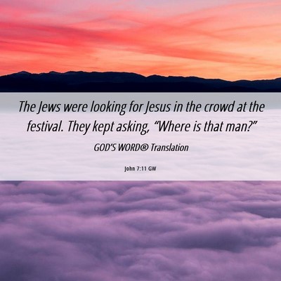 Picture 06 - John 7:11 GW - The Jews were looking for Jesus in the crowd at - Bible Verse Picture