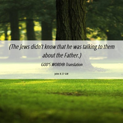 Picture 06 - John 8:27 GW - (The Jews didn’t know that he was talking to - Bible Verse Picture