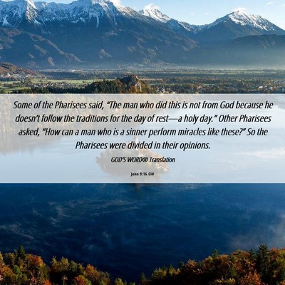 Picture 06 - John 9:16 GW - Some of the Pharisees said, “The man who did - Bible Verse Picture