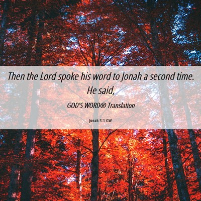 Picture 06 - Jonah 3:1 GW - Then the Lord spoke his word to Jonah a second - Bible Verse Picture