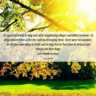 Picture 06 - Joshua 10:39 GW - He captured it and its king and all its - Bible Verse Picture