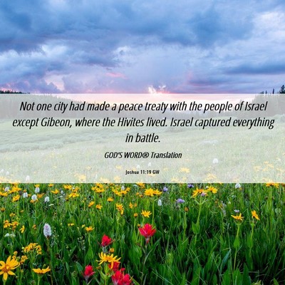 Picture 06 - Joshua 11:19 GW - Not one city had made a peace treaty with the - Bible Verse Picture