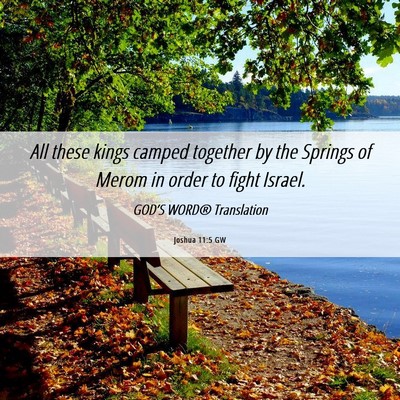 Picture 06 - Joshua 11:5 GW - All these kings camped together by the Springs of - Bible Verse Picture