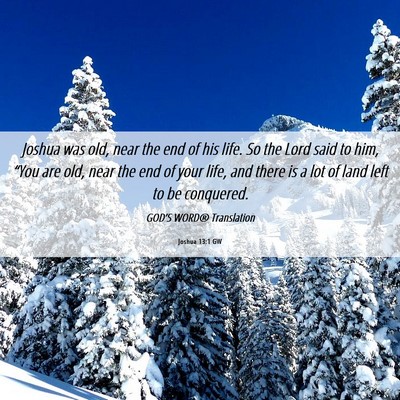 Picture 06 - Joshua 13:1 GW - Joshua was old, near the end of his life. So the - Bible Verse Picture