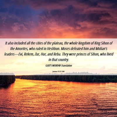 Picture 06 - Joshua 13:21 GW - It also included all the cities of the plateau, - Bible Verse Picture