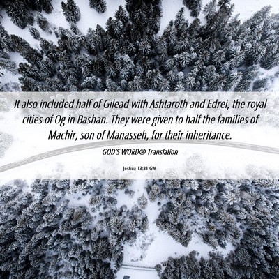 Picture 06 - Joshua 13:31 GW - It also included half of Gilead with Ashtaroth - Bible Verse Picture