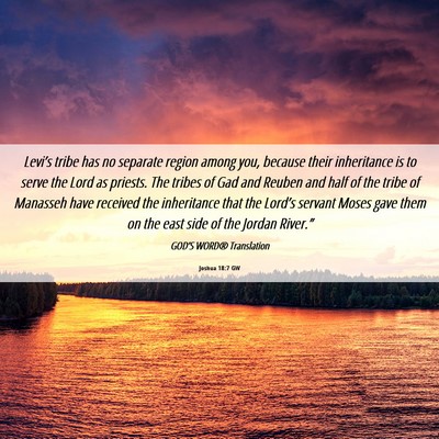 Picture 06 - Joshua 18:7 GW - Levi’s tribe has no separate region among you, - Bible Verse Picture