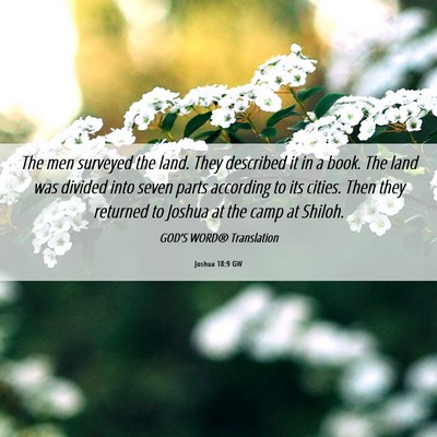 Picture 06 - Joshua 18:9 GW - The men surveyed the land. They described it in a - Bible Verse Picture