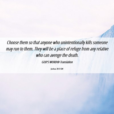 Picture 06 - Joshua 20:3 GW - Choose them so that anyone who unintentionally - Bible Verse Picture