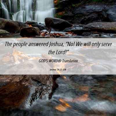Picture 06 - Joshua 24:21 GW - The people answered Joshua, “No! We will only - Bible Verse Picture