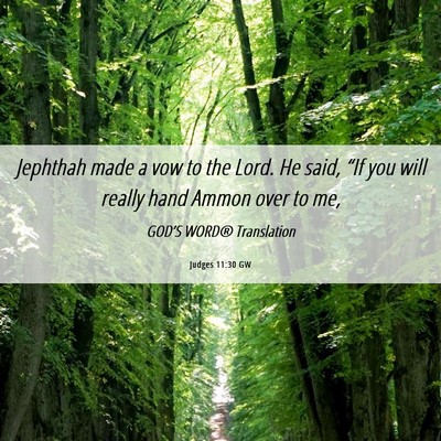 Picture 06 - Judges 11:30 GW - Jephthah made a vow to the Lord. He said, “If - Bible Verse Picture