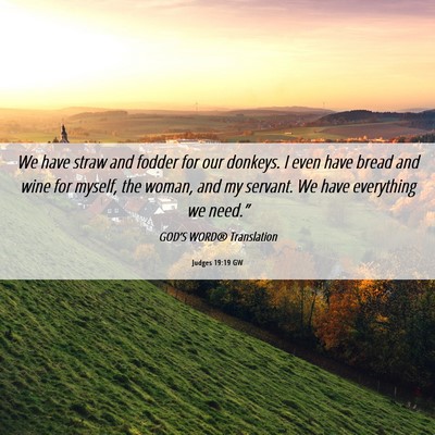 Picture 06 - Judges 19:19 GW - We have straw and fodder for our donkeys. I even - Bible Verse Picture