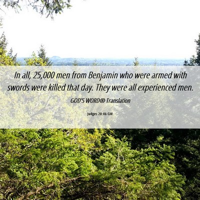 Picture 06 - Judges 20:46 GW - In all, 25,000 men from Benjamin who were armed - Bible Verse Picture
