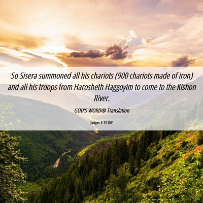Picture 06 - Judges 4:13 GW - So Sisera summoned all his chariots (900 chariots - Bible Verse Picture