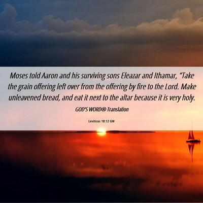 Picture 06 - Leviticus 10:12 GW - Moses told Aaron and his surviving sons Eleazar - Bible Verse Picture