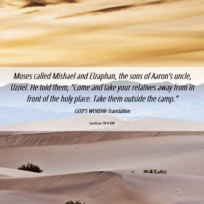 Picture 06 - Leviticus 10:4 GW - Moses called Mishael and Elzaphan, the sons of - Bible Verse Picture