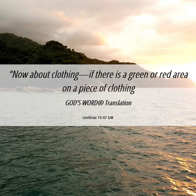 Picture 06 - Leviticus 13:47 GW - “Now about clothing—if there is a green or - Bible Verse Picture