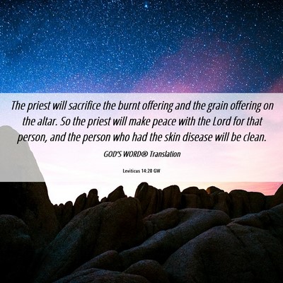 Picture 06 - Leviticus 14:20 GW - The priest will sacrifice the burnt offering and - Bible Verse Picture